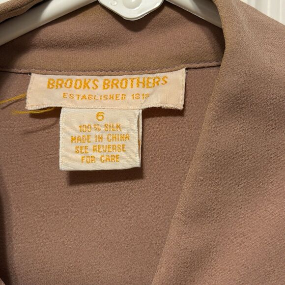 Vtg Brooks Brothers Womens Size 6 Silk Button Up Mauve Shirt Blouse Long Sleeve - Picture 3 of 11